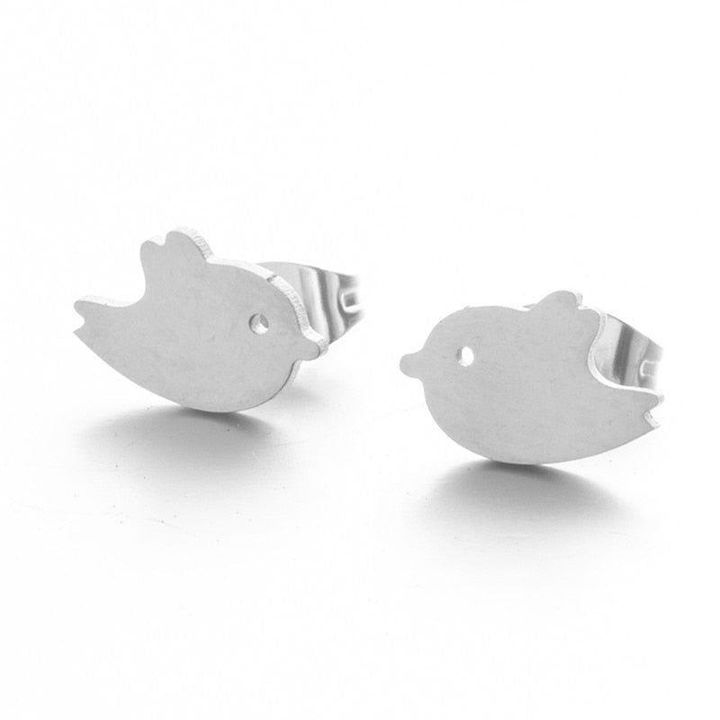 Stainless Steel Mini Animal Cartoon Earrings Charm Jewelry 