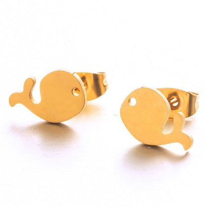 Stainless Steel Mini Animal Cartoon Earrings Charm Jewelry 