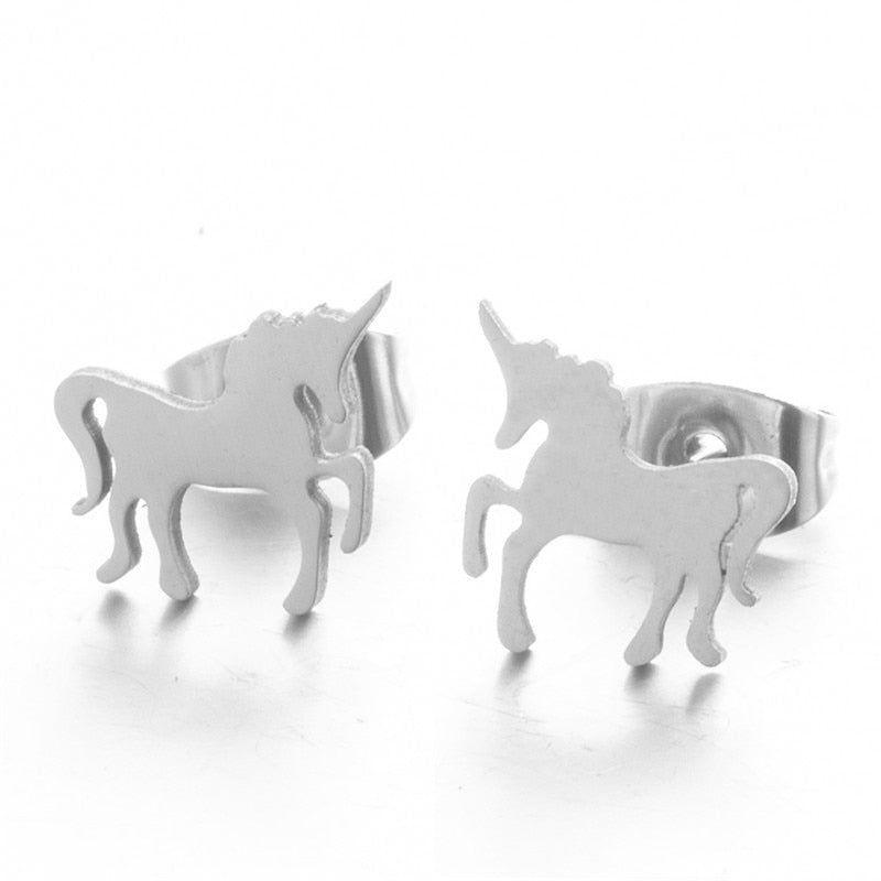 Stainless Steel Mini Animal Cartoon Earrings Charm Jewelry 