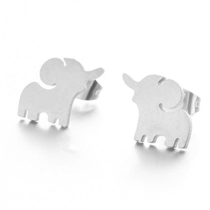 Stainless Steel Mini Animal Cartoon Earrings Charm Jewelry 