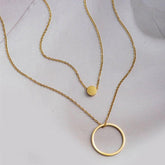 Stainless Steel Multilayer Necklaces Charm Jewelry Double Rounds SS0357 - Touchy Style