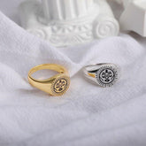 Stainless Steel Sun Face Finger Rings Charm Jewelry ZS0510 - Touchy Style