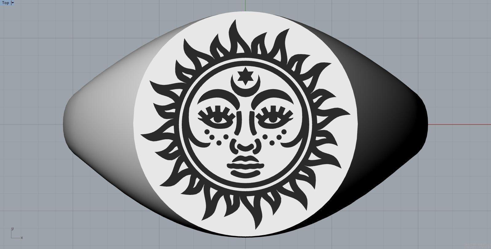 Stainless Steel Sun Face Finger Rings Charm Jewelry ZS0510 - Touchy Style