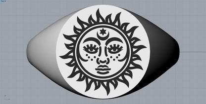 Stainless Steel Sun Face Finger Rings Charm Jewelry ZS0510 - Touchy Style