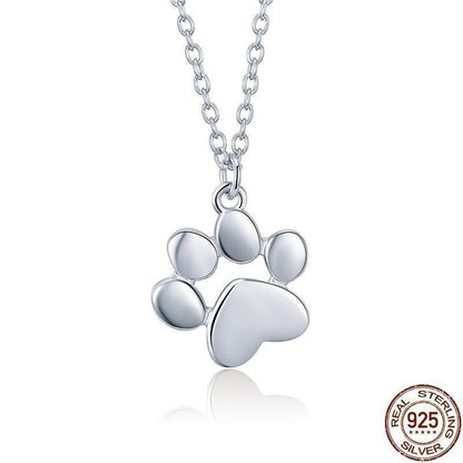 Sterling Silver Copper Jewelry Dog Cat Footprints Paw Necklaces Pendants Charm Jewelry - Touchy Style