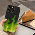 Stylish Green Flame Cute Phone Cases: Leather Covers for iPhone 14, 11, 13, 12 Pro Max, Mini, 6, 7, 8 Plus, X, XS, XR, and SE 2 - Touchy Style