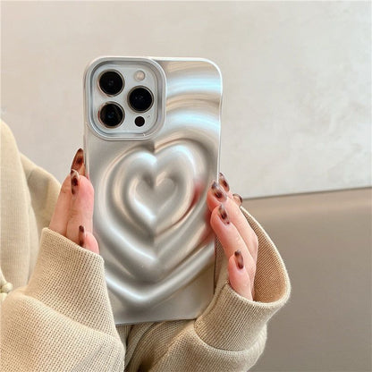 iPhone 14 Pro Neutral Earthy Taupe Cute Simple Chic Boho Hand Drawn Heart  Case