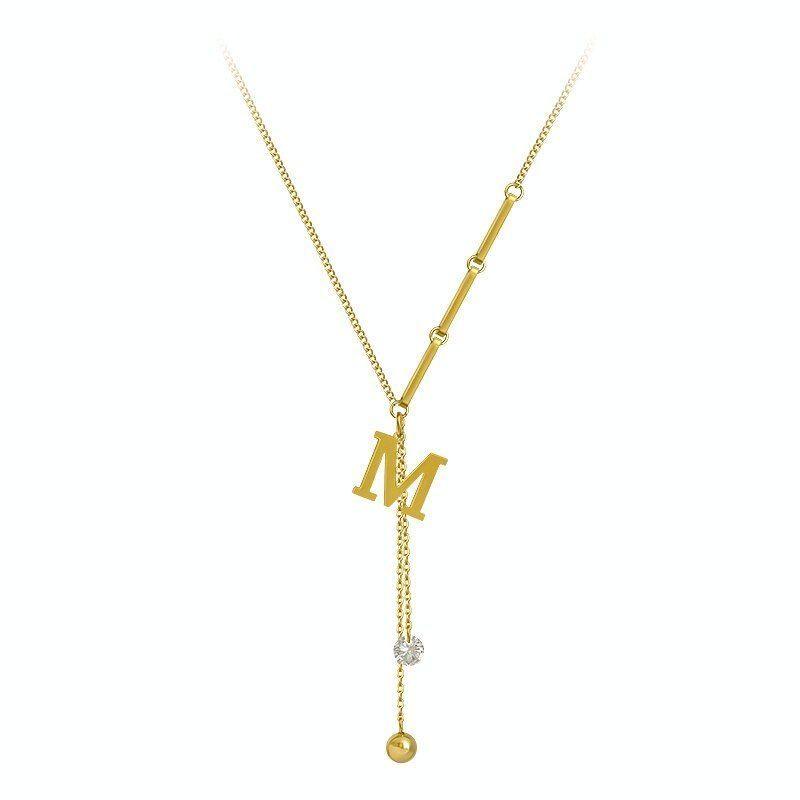 Sweet M letter Stainless steel Necklaces Charm Jewelry NCJSO01 - Touchy Style