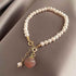 Sweet Pearl Bracelets Charm Jewelry XYS08 Pink Peach Pendant - Touchy Style .