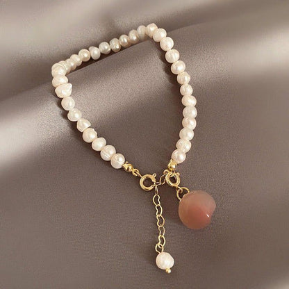 Sweet Pearl Bracelets Charm Jewelry XYS08 Pink Peach Pendant - Touchy Style