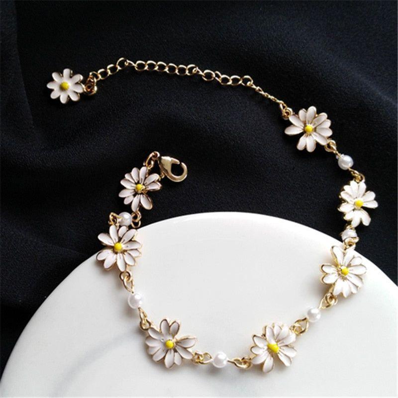 Sweet White Flowers Bracelets Necklaces Rings Earrings Charm Jewelry Set XOS0440 - Touchy Style