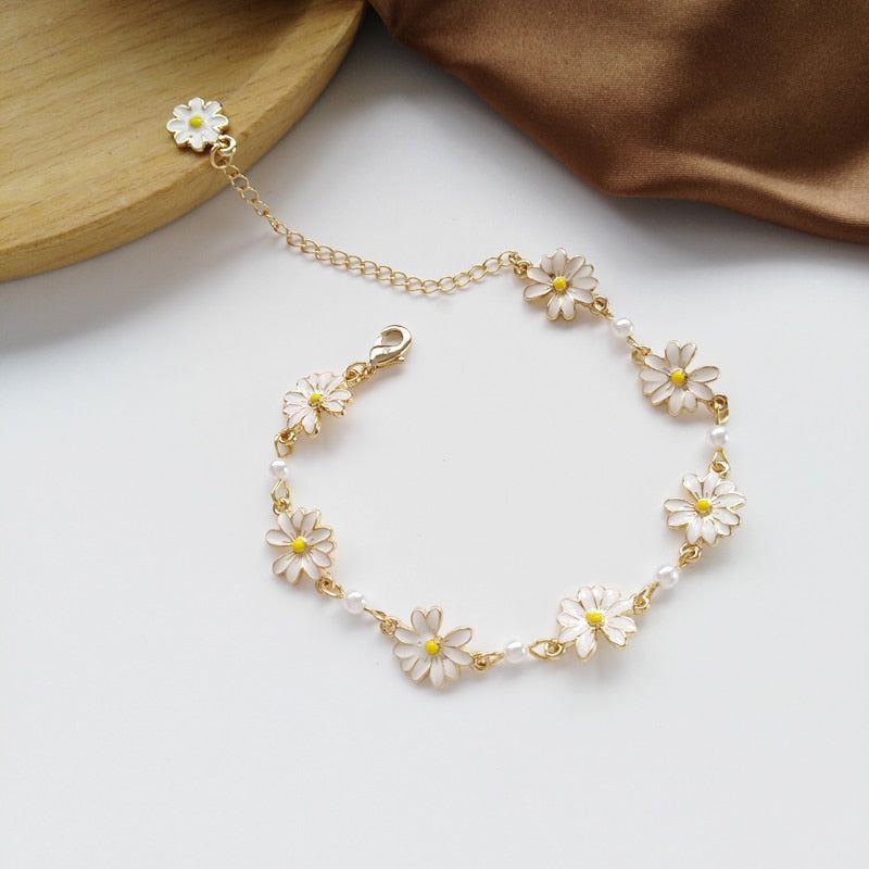 Sweet White Flowers Bracelets Necklaces Rings Earrings Charm Jewelry Set XOS0440 - Touchy Style