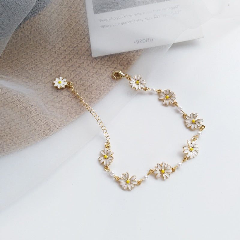 Sweet White Flowers Bracelets Necklaces Rings Earrings Charm Jewelry Set XOS0440 - Touchy Style