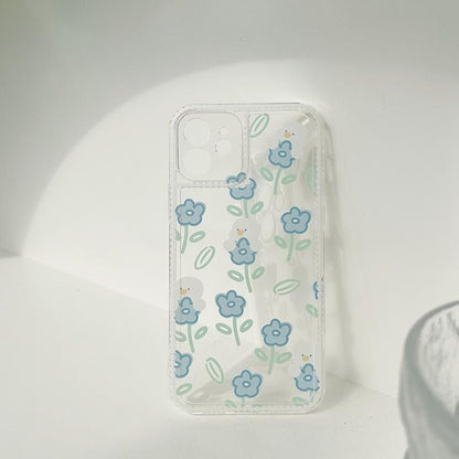 Transparent Japanese White Flower Cute Phone Cases For iPhone 14 13 12 11 Pro Xs Max XR X 7 8 Plus 7Plus - Touchy Style