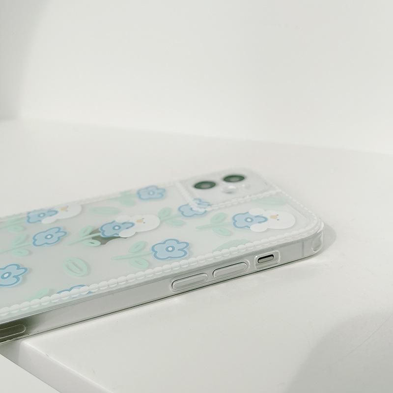 Transparent Japanese White Flower Cute Phone Cases For iPhone 14 13 12 11 Pro Xs Max XR X 7 8 Plus 7Plus - Touchy Style