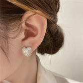 Two Side Design With Zircon Gold Heart-Shaped Earrings Charm Jewelry XYS0232 - Touchy Style