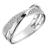 Two Tone X Shape Cross Finger Rings Charm Jewelry RCJ2331 Dazzling CZ Stone - Touchy Style