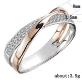 Two Tone X Shape Cross Finger Rings Charm Jewelry RCJ2331 Dazzling CZ Stone - Touchy Style