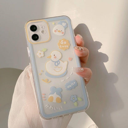 Washing Duck Transparent Cute Phone Cases For iPhone 14 13 11 12 Pro Max Xs Max XR 7 8 Plus 7Plus - Touchy Style