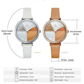 Watch Women Shell Dial leather Ladies Watch Japanese Quartz Movement Ultra Slim Buckle Strap - Touchy Style