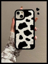 Winter Plush Cute Phone Cases for iPhone 13 Pro 12 11 7 8 X XR XS Max Black Flowers - Touchy Style .