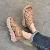 Women Casual Shoes EM721 Gladiator Sandals Boots Leather Wedges Platform - Touchy Style