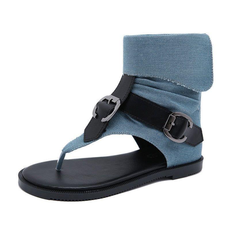 2023 High Top Ankle Boots Summer Booties Women Ring Open Toe Sandals Flat  Casual Shoes Rome Gladiator Sandals Women Buckle Strap - AliExpress