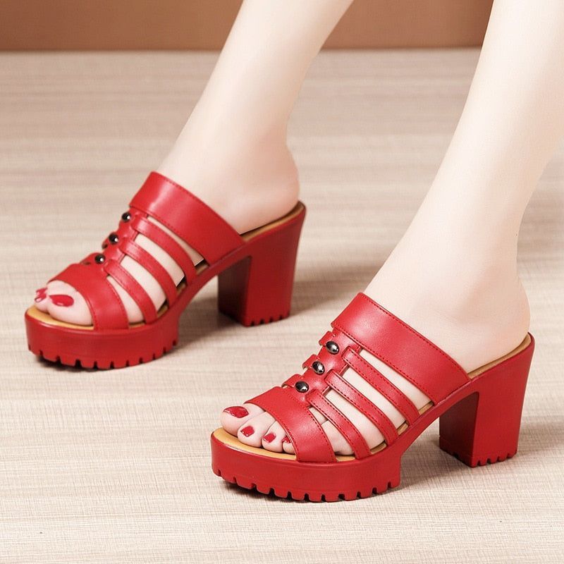 Ladies Summer Butterfly Platform Sandals Block High Heels Slippers Beach  Shoes | eBay