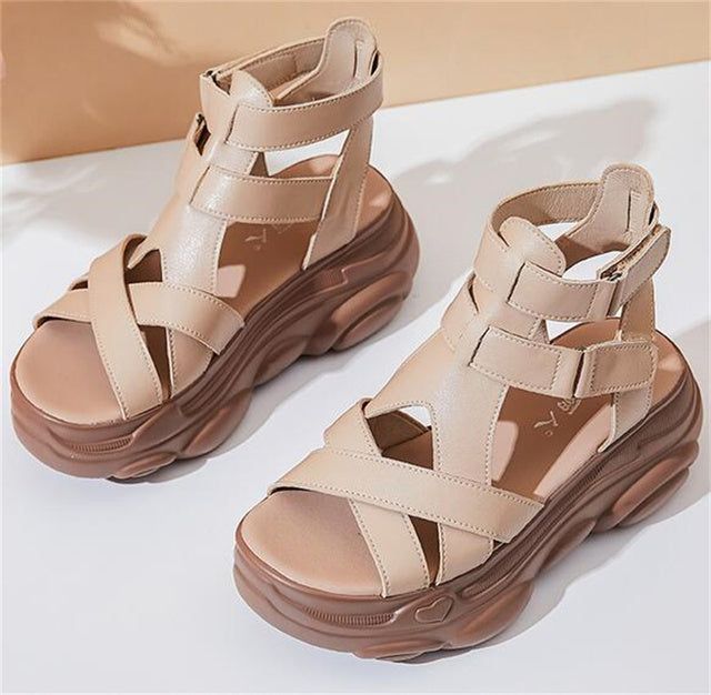 Footwear Wedges Heel Summer 2023 Roman Style Sandals for Woman