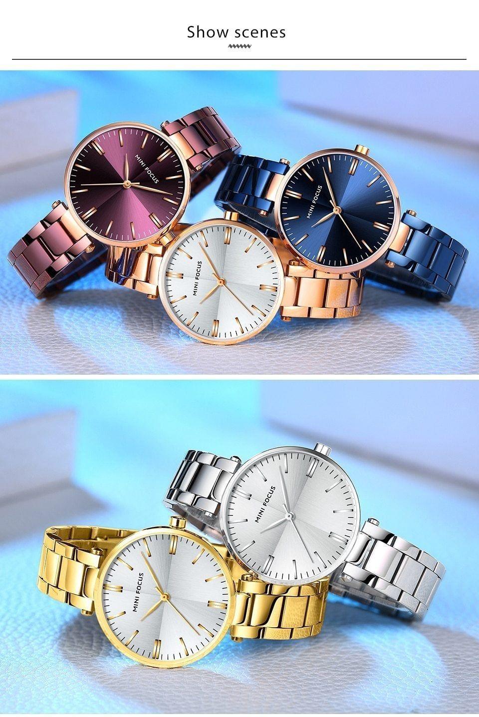 Women Watches Waterproof Stainless Steel Quartz Ladys Watch Luxury Fashion Ladies Wristwatches - Touchy Style