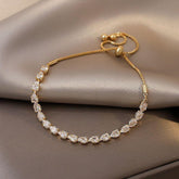 Zircon Gold Pull Adjustable Bracelet Charm Jewelry XYS0235 Simple Korean Style - Touchy Style