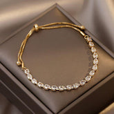 Zircon Gold Pull Adjustable Bracelet Charm Jewelry XYS0235 Simple Korean Style - Touchy Style